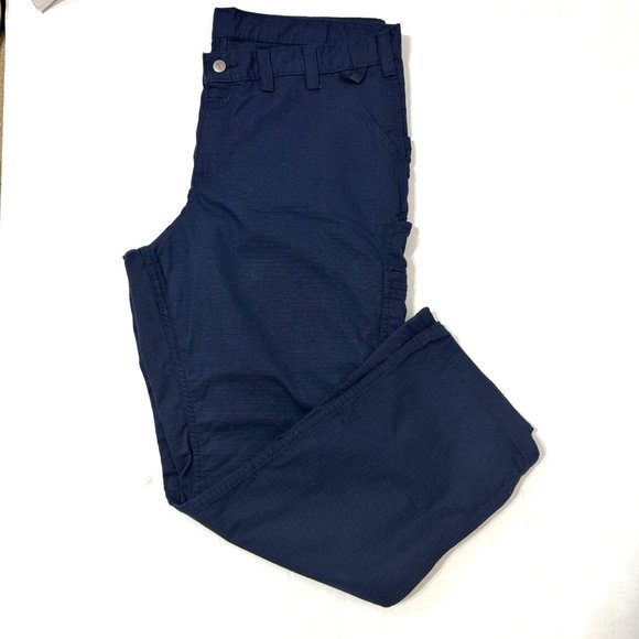 Carhartt NWOT Sz 16W Short Navy Women Rugged Flex Canvas Work Pants - Picture 3 of 16